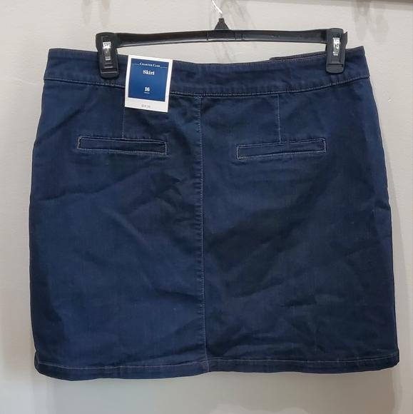 CHARTER CLUB DENIM SAILOR BUTTONED MINI SKIRT - Picture 5 of 6